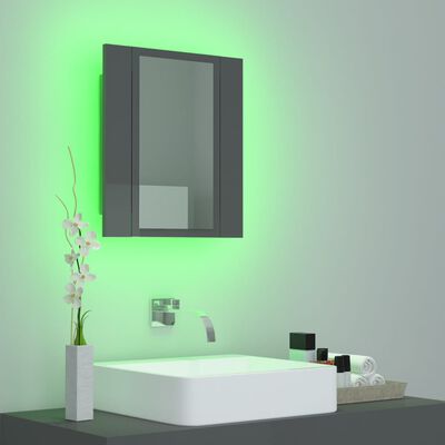 vidaXL Kylpyhuoneen LED peilikaappi korkeak. harm. 40x12x45 cm akryyli