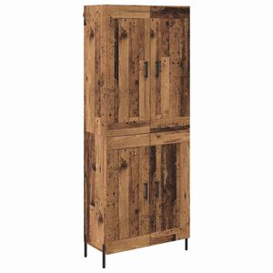 vidaXL Korkea kaappi 2 pcs Vanha Puu Tekninen puu