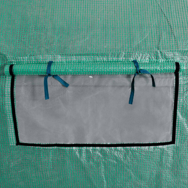 vidaXL Muovikatteinen kasvihuone teräsrungolla 18m² kannettava