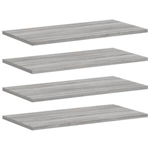 vidaXL Sein&auml;hyllyt 4 kpl harmaa Sonoma 60x30x1,5 cm tekninen puu