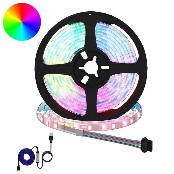 vidaXL LED-nauha 4 pcs Musta ja l&auml;pin&auml;kyv&auml; 210 x 0,8 x 0,3 cm