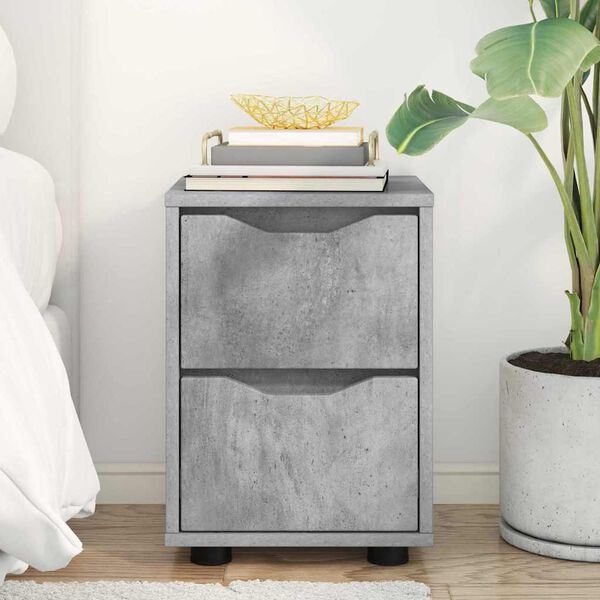 vidaXL Y&ouml;p&ouml;yt&auml; Betoni Harmaa 30,5 x 30 x 43 cm Tekninen puu