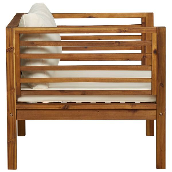 vidaXL Puutarhatuoli kermanvalkoiset tyynyt täysi akasiapuu