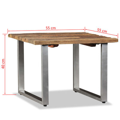 vidaXL Kahvipöytä täysi kierrätetty puu 55x55x40 cm