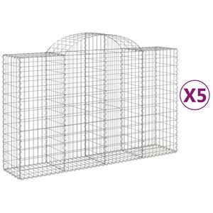 vidaXL Kaarevat kivikorit 5 kpl 200x50x120/140 cm galvanoitu rauta