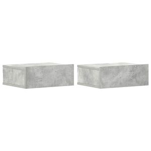 vidaXL Kelluvat y&ouml;p&ouml;yd&auml;t 2 kpl betoninharmaa 40x30x15 cm tekninen puu