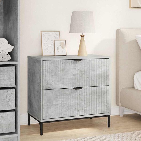 vidaXL Y&ouml;p&ouml;yt&auml; Betoninharmaa 63.5 x 36 x 61 cm Tekninen puu