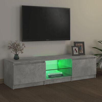 vidaXL TV-taso LED-valoilla betoninharmaa 140x40x35,5 cm