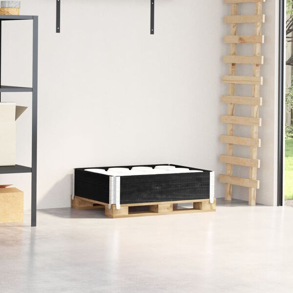 vidaXL Kuormalavan reunus musta 80x60 cm t&auml;ysi m&auml;nty