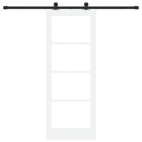 vidaXL Liukuovi ORKDAL Valkoinen 78 x 202 cm Täysi mänty ja lasi