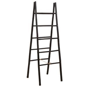vidaXL Kaksipuoleinen peittoportaat Musta 50 x 50 x 159 cm Bambu