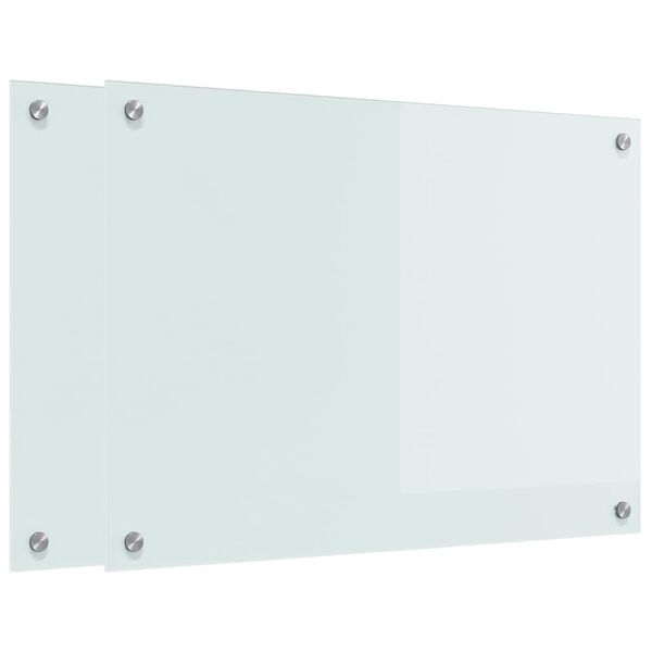 vidaXL Keittiön suojapaneeli 2 pcs Valkoinen 70 x 50 cm karkaistu lasi