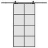 vidaXL Liukuovi rautaosilla musta 102,5x205 cm ESG-lasi