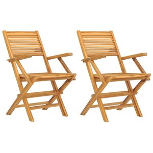 vidaXL Kokoontaitettavat tuolit 2 kpl 55x62x90 cm massiivipuu tiikki