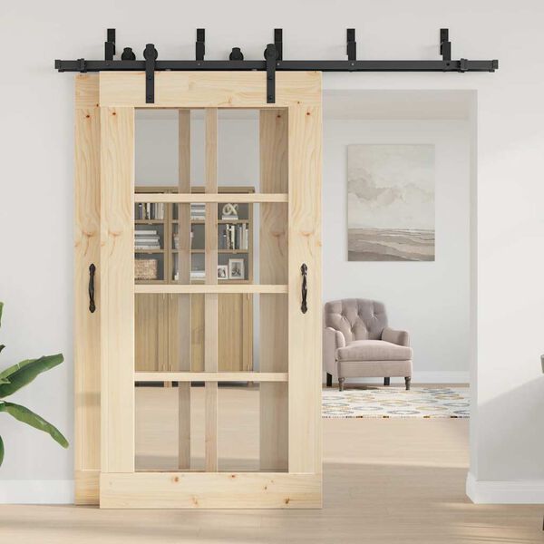 vidaXL Liukuoven asennussarja ter&auml;s 213,5 cm musta