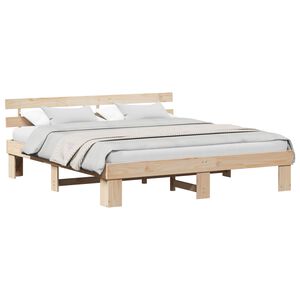 vidaXL S&auml;ngyn runko Luonnollinen 200 x 200 cm Massiivinen m&auml;nty