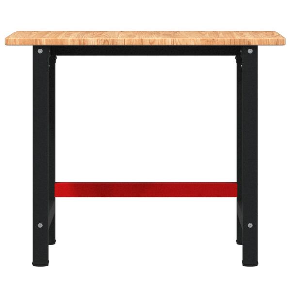 vidaXL Työpenkki vaaleanruskea 100x60x81,5 cm täysi tammi suorakaide