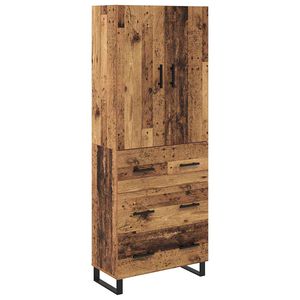 vidaXL Korkea kaappi 2 pcs Vanha Puu 69,5 x 34 x 180 cm
