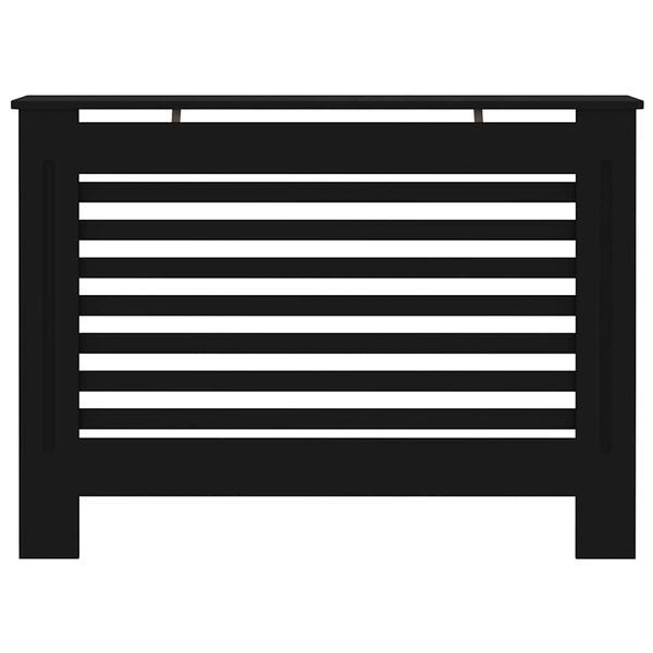 vidaXL Lämpöpatterin suoja musta 112x19x81,5 cm MDF