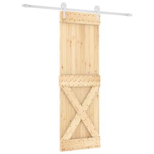 vidaXL Liukuovi 70 x 210 cm Massiivinen m&auml;nty (k&auml;sittelem&auml;t&ouml;n)