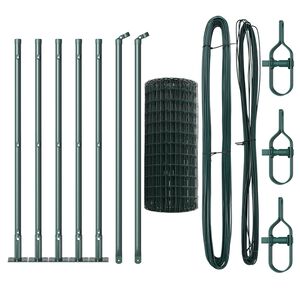 vidaXL Aita ja Tuki Vihre&auml; 0,4 x 10 m Ter&auml;s ja PVC