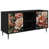 vidaXL TV-kaappi BORNE 102 x 33 x 51 cm Musta tammi Tekninen puu