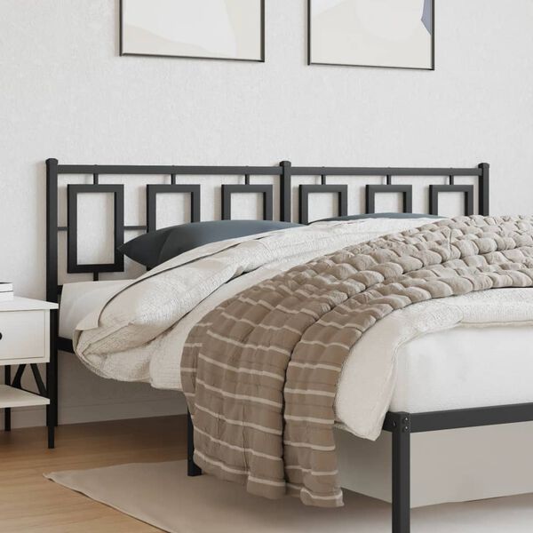 vidaXL Metallinen sängynpääty musta 180 cm