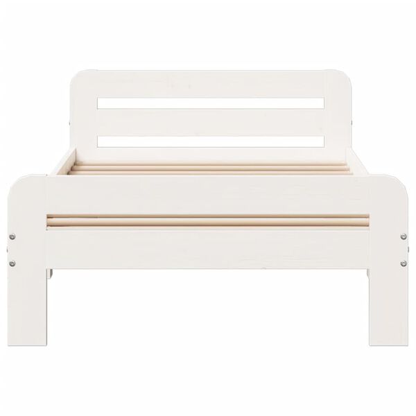 vidaXL Sängynrunko ilman patjaa päädyllä 75x190 cm täysi mänty