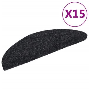 vidaXL Porrasmatot itseliimautuvat 15 kpl 56x17x3 cm musta puolipy&ouml;re&auml;