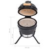 vidaXL Kamado 2-in-1 grilli/savustin keramiikka 56 cm musta