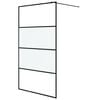 vidaXL Walk-in suihkusein&auml;ke musta 115x195 cm puolihuurrettu ESG-lasi