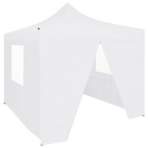 vidaXL Kokoontaittuva juhlateltta 4 sivusein&auml;&auml; 3x3 m ter&auml;s valkoinen