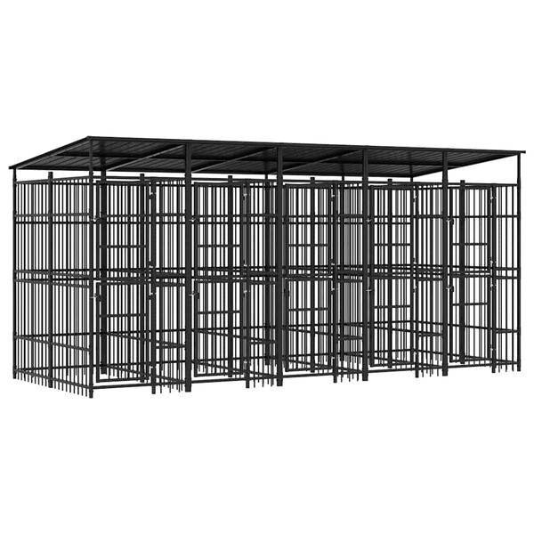 vidaXL Koiran ulkoh&auml;kki katolla ter&auml;s 9,22 m&sup2;