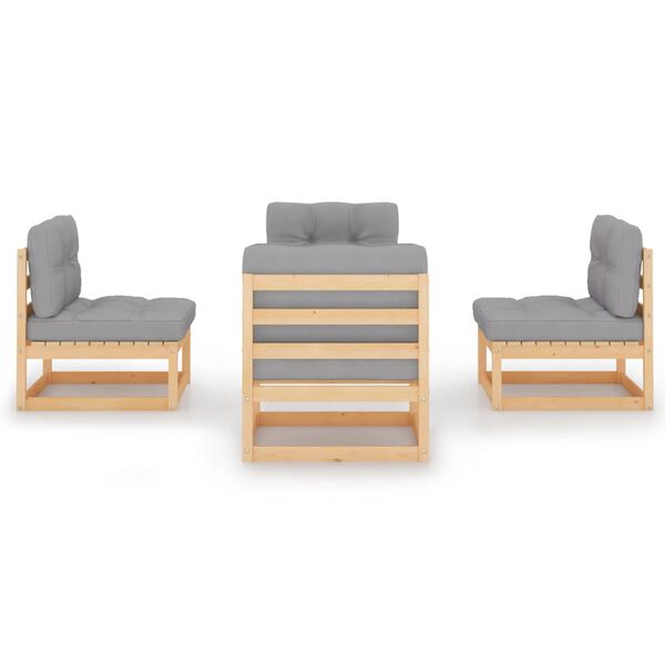 vidaXL 4-osainen Puutarhasohvasarja tyynyill&auml; t&auml;ysi m&auml;nty