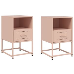 vidaXL Y&ouml;p&ouml;yd&auml;t 2 kpl pinkki 36x39x60,5 cm ter&auml;s
