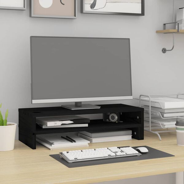 vidaXL N&auml;ytt&ouml;koroke musta (52-101)x22x14 cm t&auml;ysi m&auml;nty