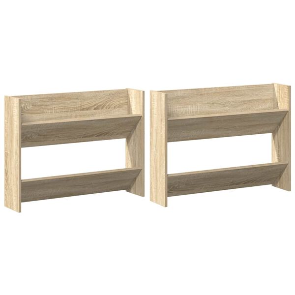 vidaXL Sein&auml;kenk&auml;kaapit 2 kpl Sonoma-tammi 80x18x60 cm lastulevy