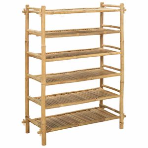 vidaXL Kenk&auml;teline hyllyll&auml; Luonnollinen 6-tasoinen Bambu