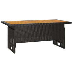 vidaXL Puutarhap&ouml;yt&auml; musta 100x50x43/63 cm akasiapuu ja polyrottinki