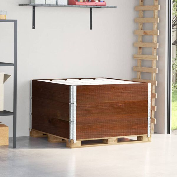 vidaXL Kuormalavan reunukset 3 kpl ruskea 100x100 cm t&auml;ysi m&auml;nty