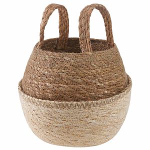 vidaXL Kasviruukku kahvoilla valkoinen &Oslash; 22 x 20 cm 100% Merihein&auml;