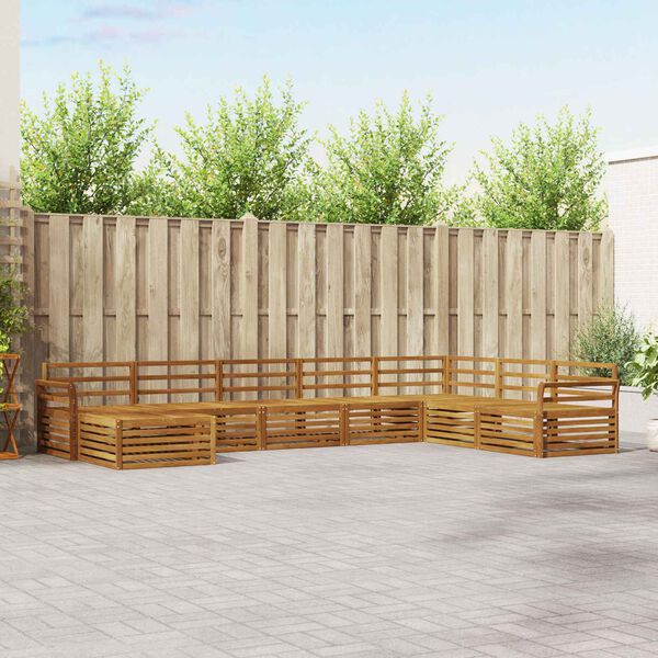 vidaXL Sohvasarjat 8 pcs Luonnollinen Tihe&auml; akasiapuu