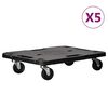vidaXL Kuljetusk&auml;rryt 5 kpl musta 58x38x12 cm polypropeeni