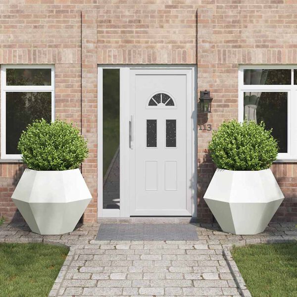 vidaXL Kukkalaatikko 2 pcs Valkoinen 100 x 100 x 80 cm Ter&auml;s