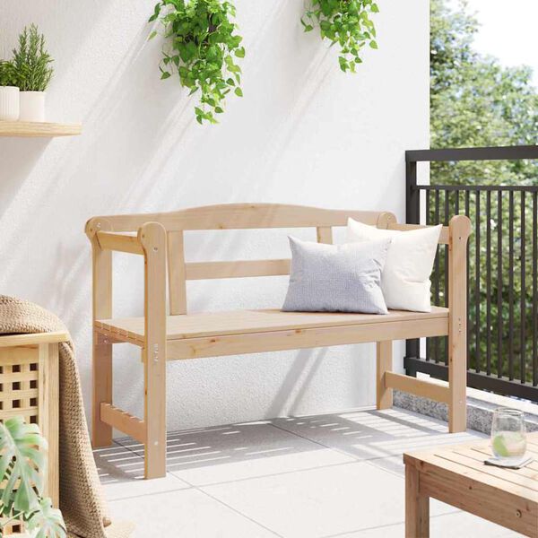 vidaXL Ulkopenkki Luonnollinen 119 x 44 x 76 cm Massiivinen m&auml;nty