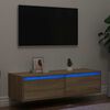 vidaXL TV-kaappi LED-valoilla sonoma tammi 100X35,5x25 cm