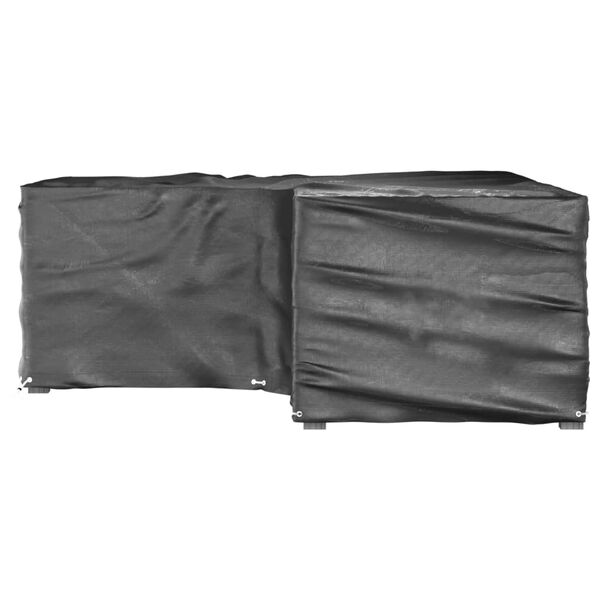 vidaXL Ulkokalustesuojat 2 kpl L-muoto 16 purjerengasta 215x215x70 cm