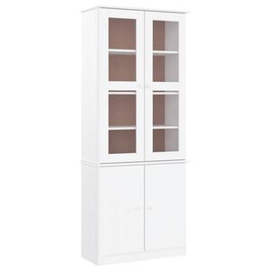 vidaXL Vitriinikaappi ALTA valkoinen 77x35x186,5 cm t&auml;ysi m&auml;nty