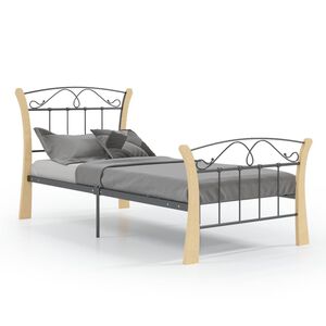 vidaXL S&auml;ngynrunko musta metalli 90x200 cm