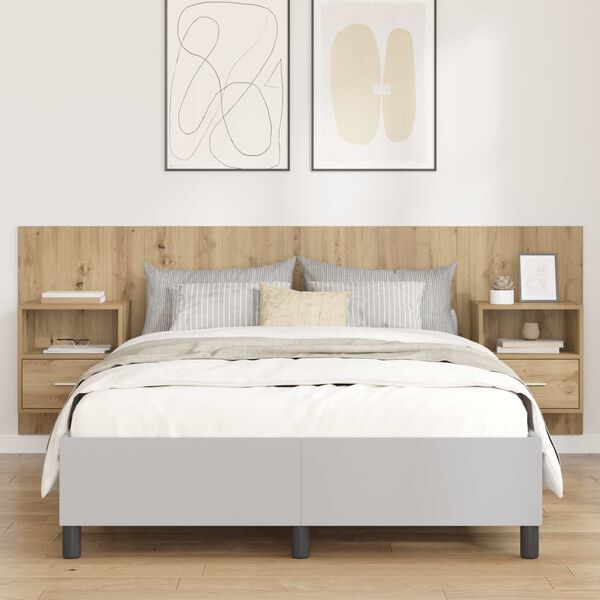 vidaXL P&auml;&auml;ty kaapilla laatikon kanssa 3 pcs Artisan tammi Tekninen puu